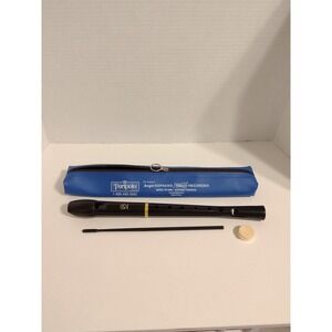 Peripole Flute Angel PB6000 Black  Soprano Halo Recorder W/ Blue Case